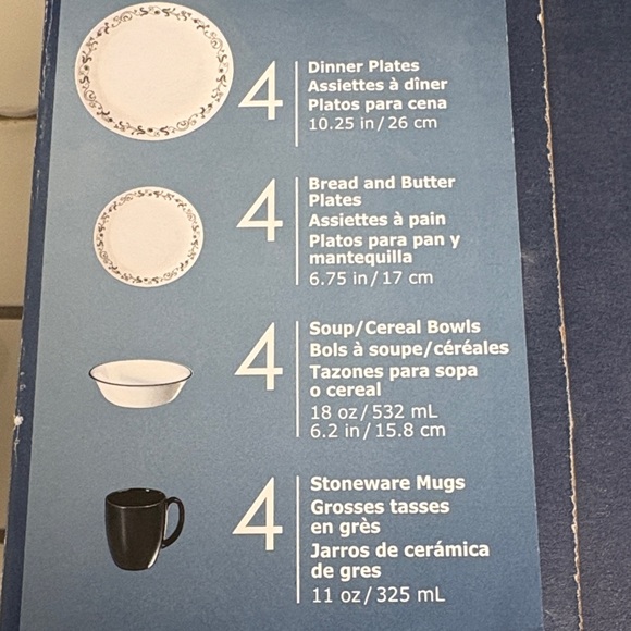 Corelle Garden Getaway Black and White Dinnerware - Picture 3 of 3